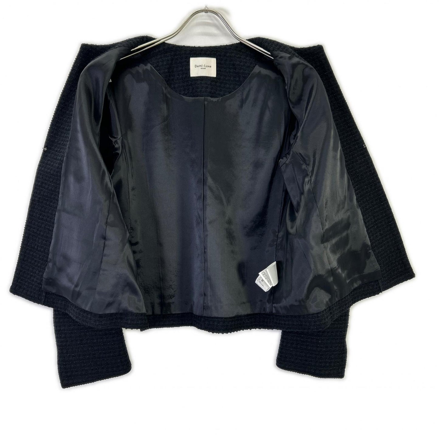 BEAMS ビームス 24SS ネイビー ツイード クルーネック ジャケット ジャケット