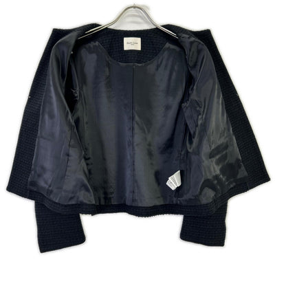 BEAMS ビームス 24SS ネイビー ツイード クルーネック ジャケット ジャケット