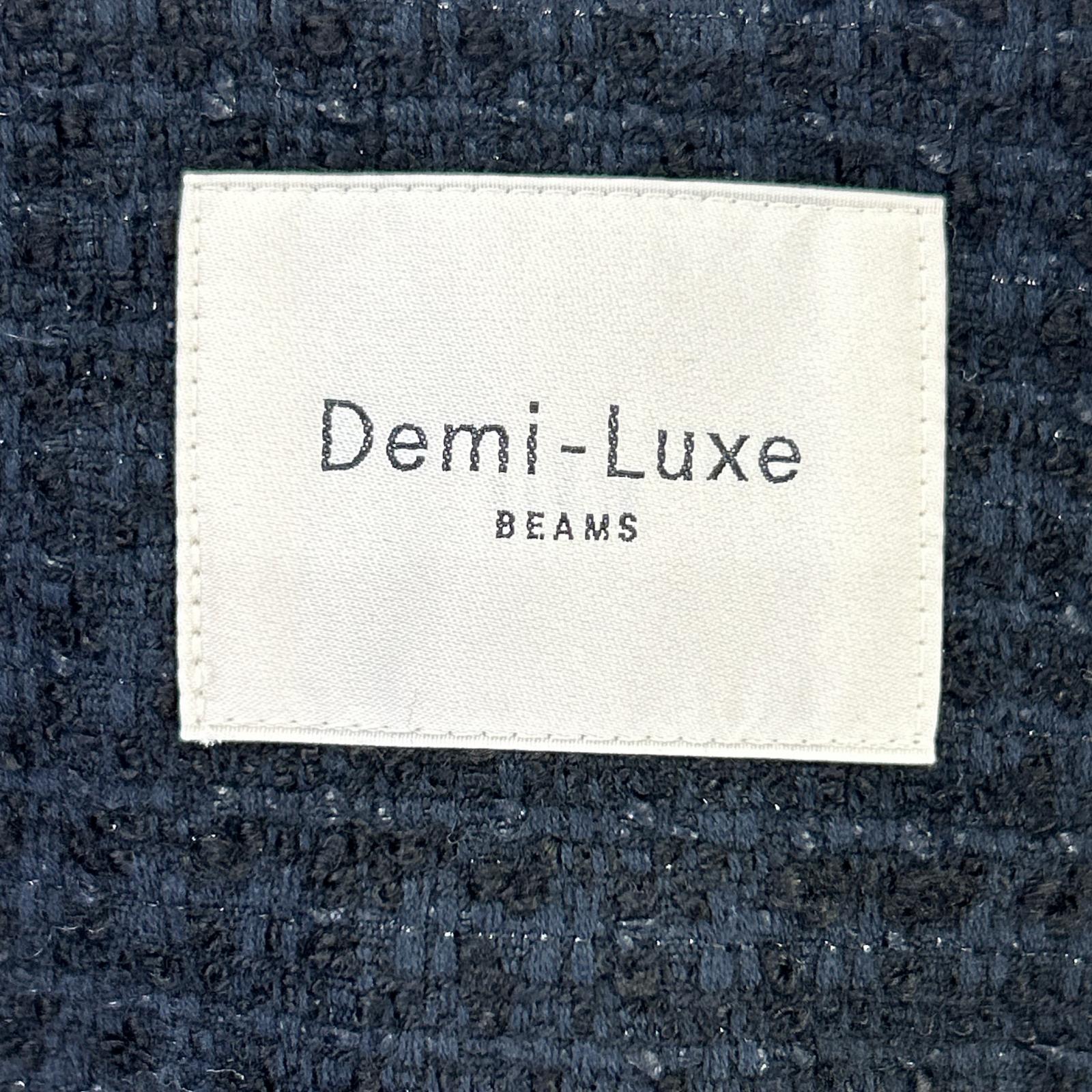 BEAMS ビームス 24SS ネイビー ツイード クルーネック ジャケット ジャケット
