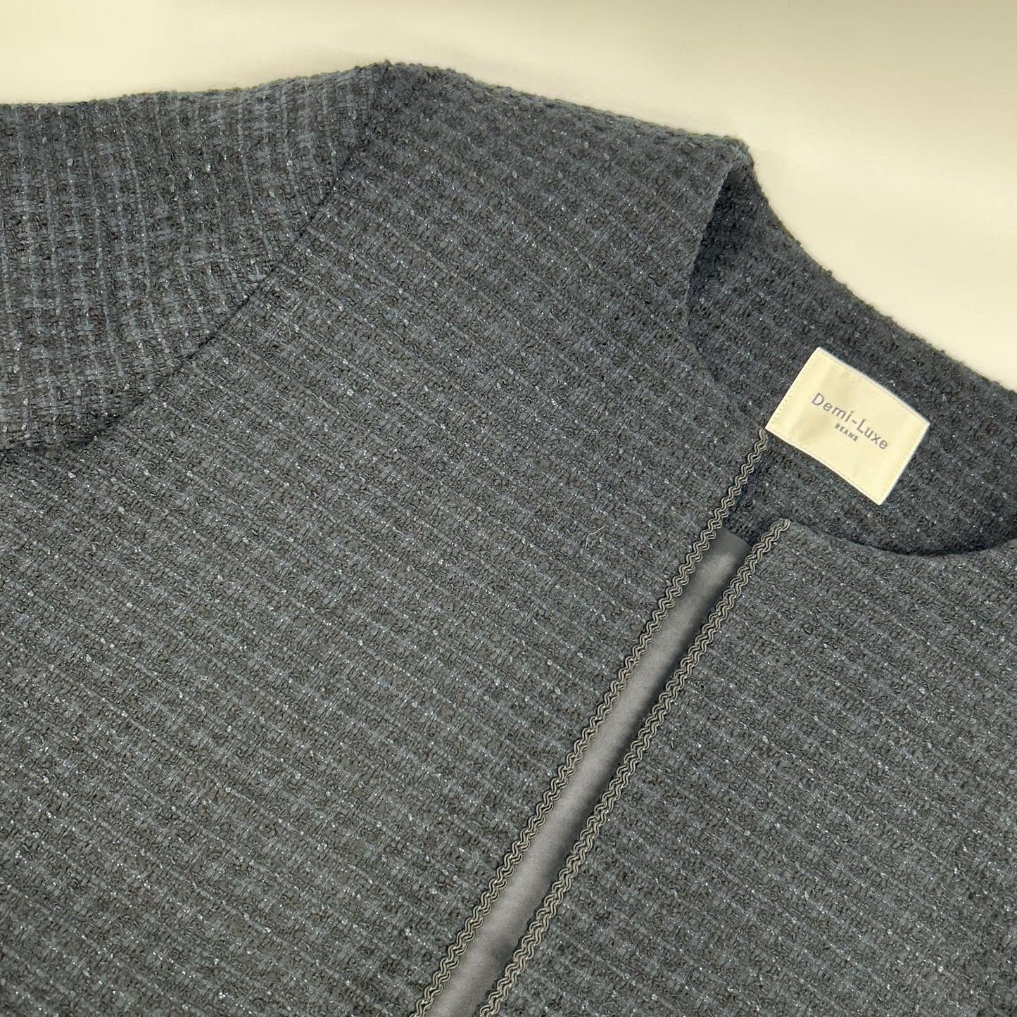 BEAMS ビームス 24SS ネイビー ツイード クルーネック ジャケット ジャケット