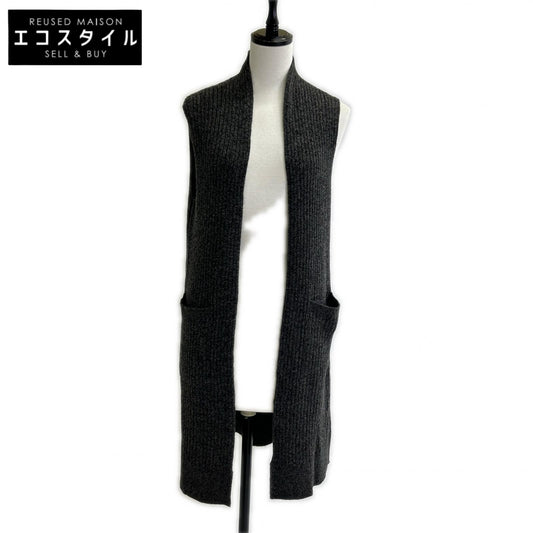 TOYOBOSHI 東洋紡糸 糸衣 TOYA 13IT-PC2633 和墨杢 カシミヤ100 ニット ロング ジレ ベスト