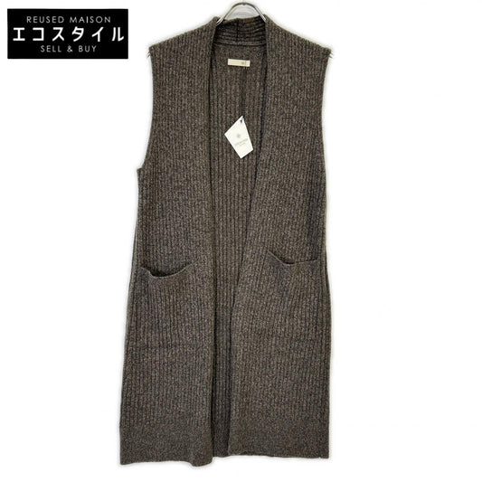 TOYOBOSHI 東洋紡糸 糸衣 TOYA 13IT-PC2622 千茶杢 カシミヤ100 ニット ロング ジレ ベスト