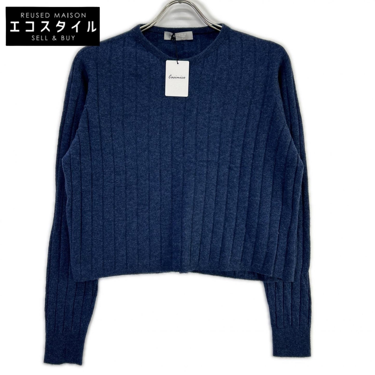 CASIMICO カシミコ CASIー2428 ネイビーMIX カシミヤ100 ニットトップス トップス
