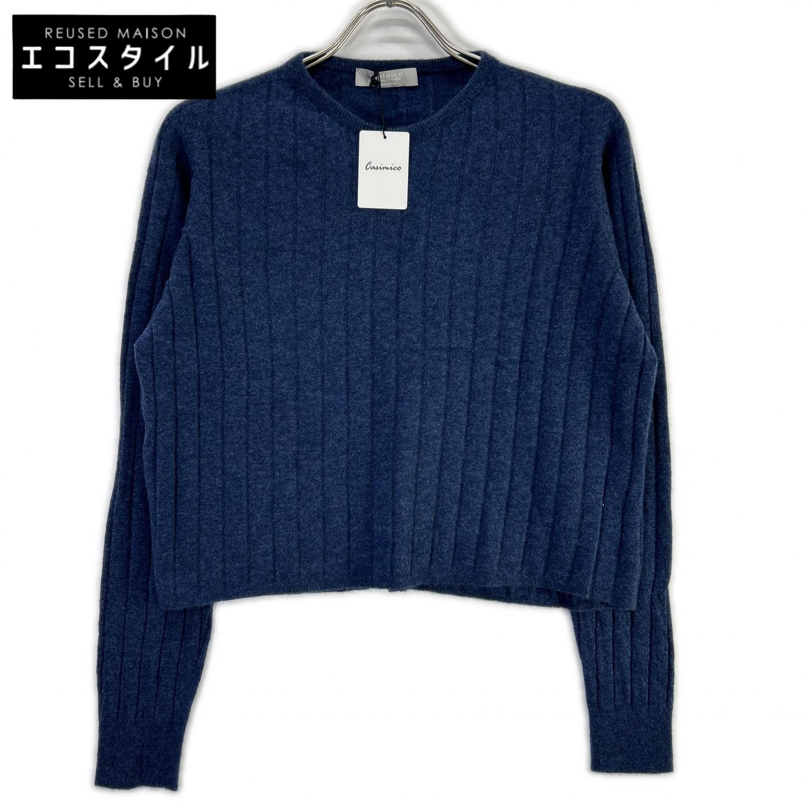 CASIMICO カシミコ CASIー2428 ネイビーMIX カシミヤ100 ニットトップス トップス