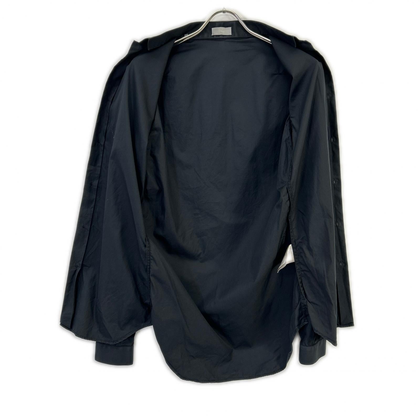 Dior HOMME ディオールオム ネイビー 163C505A1581 スタンドカラー コットンブロード ドレス シャツ トップス