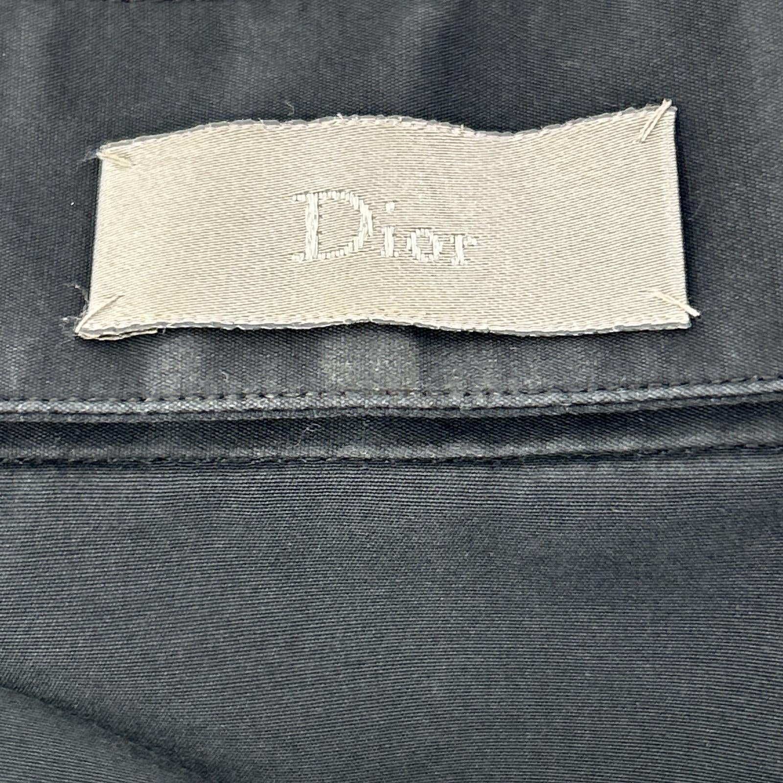 Dior HOMME Navy 163C505A1581 Stand Collar Cotton Broad Dress Shirt