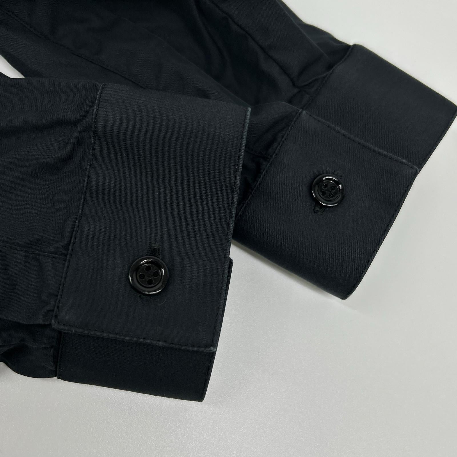 Dior HOMME Navy 163C505A1581 Stand Collar Cotton Broad Dress Shirt