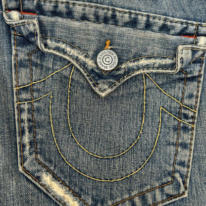 TRUE RELIGION トゥルーレリジョン 600089 04-303 ブルー JOEY USA製 ブーツカット デニムパンツ ボトムス