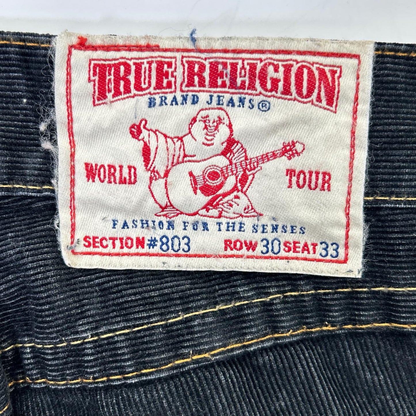 TRUE RELIGION トゥルーレリジョン 11803 TRM386 ブラック ♯803 コーデュロイ ブーツカット パンツ ボトムス