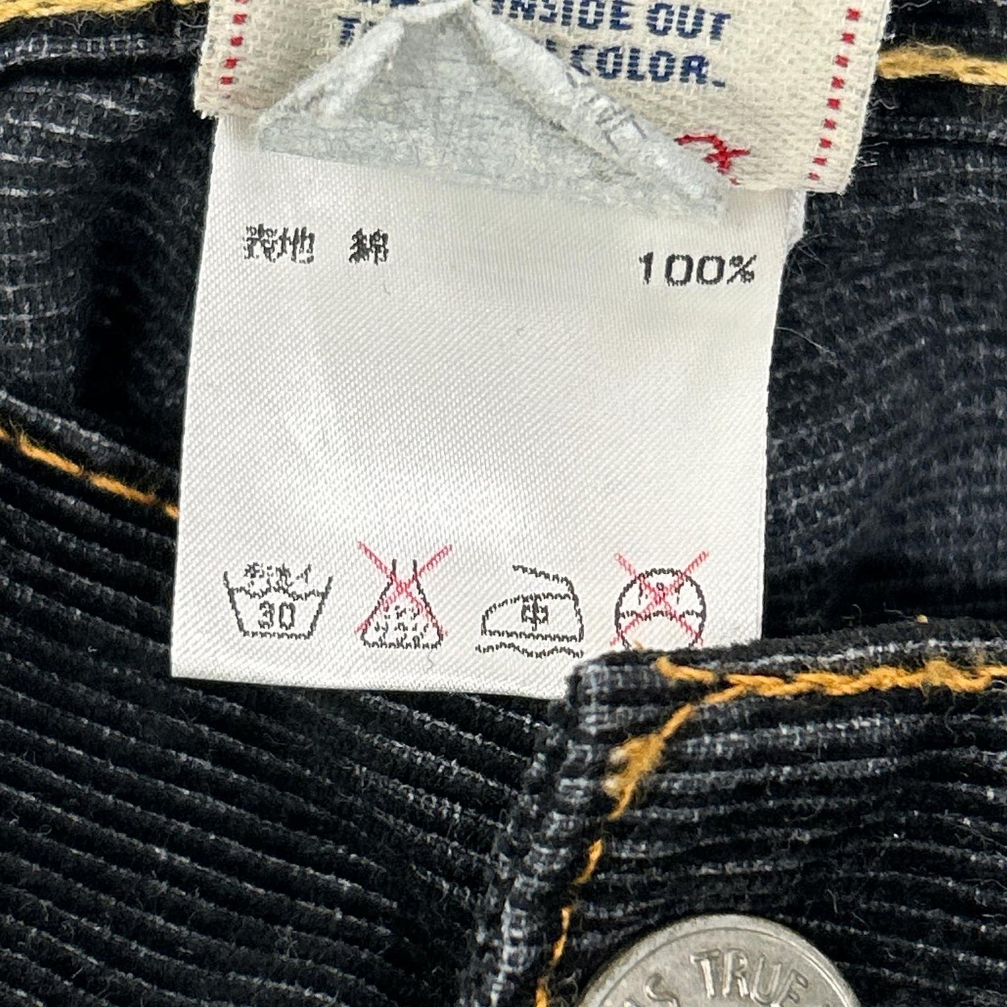 TRUE RELIGION トゥルーレリジョン 11803 TRM386 ブラック ♯803 コーデュロイ ブーツカット パンツ ボトムス