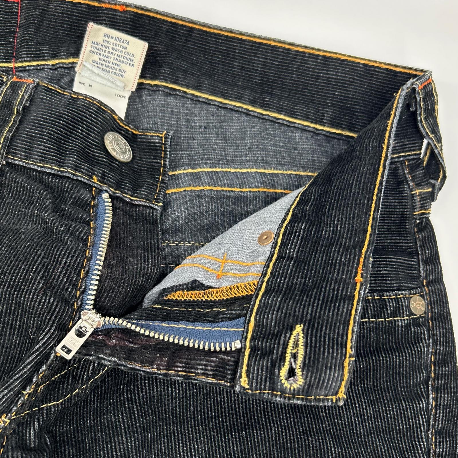 TRUE RELIGION トゥルーレリジョン 11803 TRM386 ブラック ♯803 コーデュロイ ブーツカット パンツ ボトムス