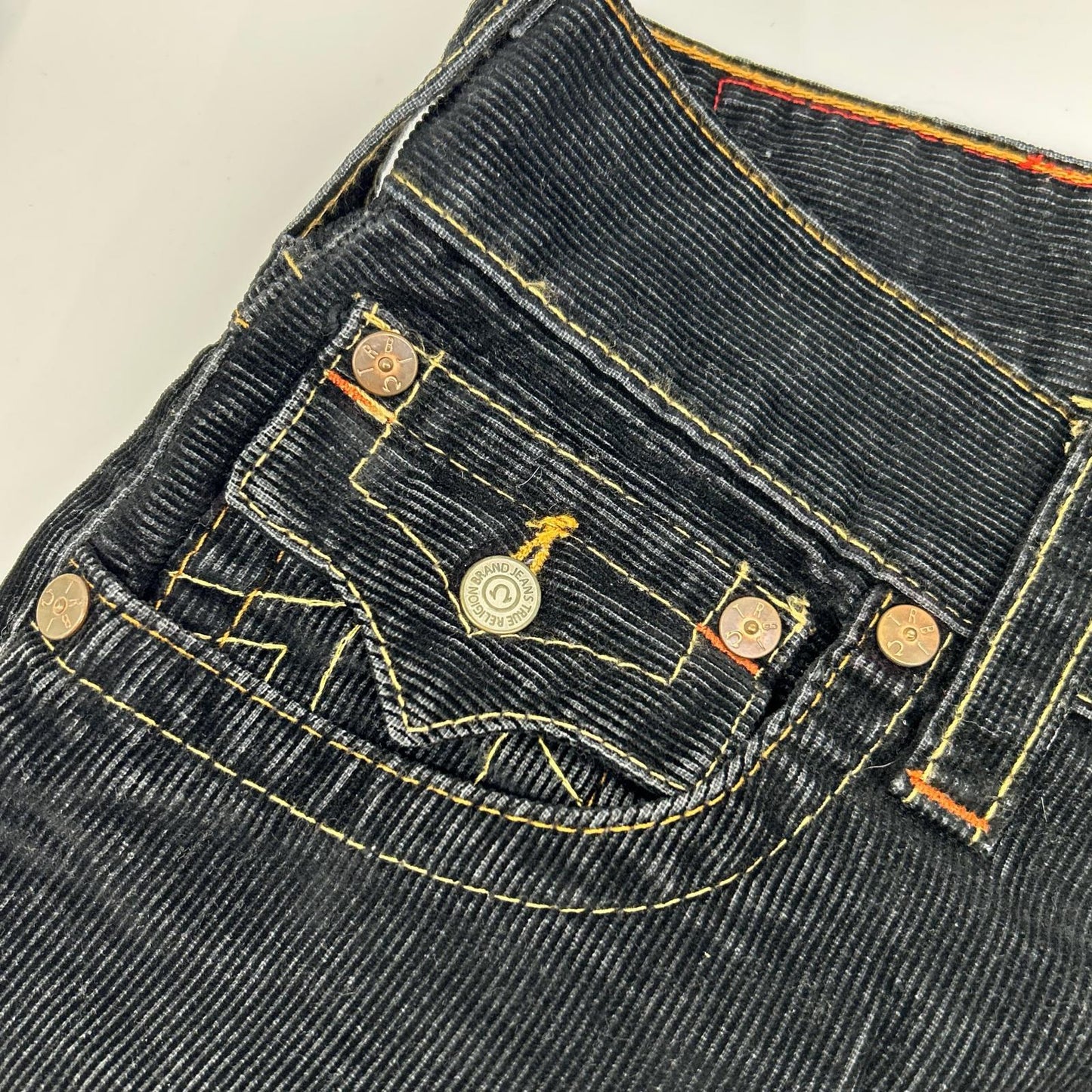 TRUE RELIGION トゥルーレリジョン 11803 TRM386 ブラック ♯803 コーデュロイ ブーツカット パンツ ボトムス