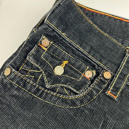 TRUE RELIGION トゥルーレリジョン 11803 TRM386 ブラック ♯803 コーデュロイ ブーツカット パンツ ボトムス