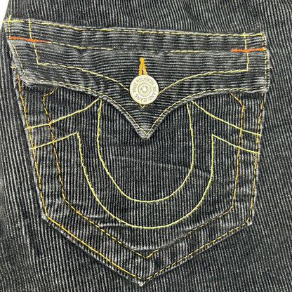 TRUE RELIGION トゥルーレリジョン 11803 TRM386 ブラック ♯803 コーデュロイ ブーツカット パンツ ボトムス