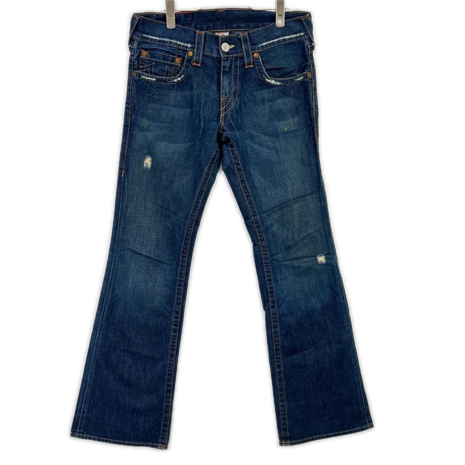 TRUE RELIGION ブーツカットデニム 812 12W 32L TRUE RELIGION トゥルーレリジョン 03802 TRM341 ブルー ♯802 ブーツ