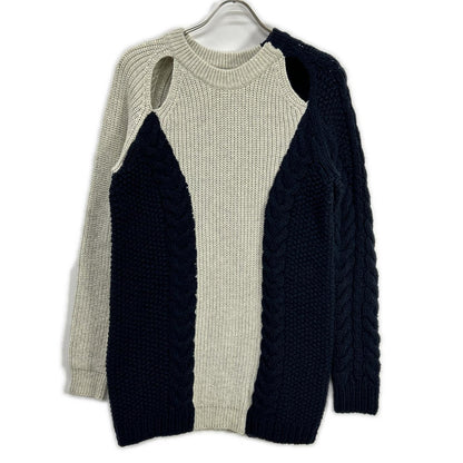 3.1 Phillip lim スリーワンフィリップリム ネイビー×アイボリー ケーブル編みニット トップス トップス