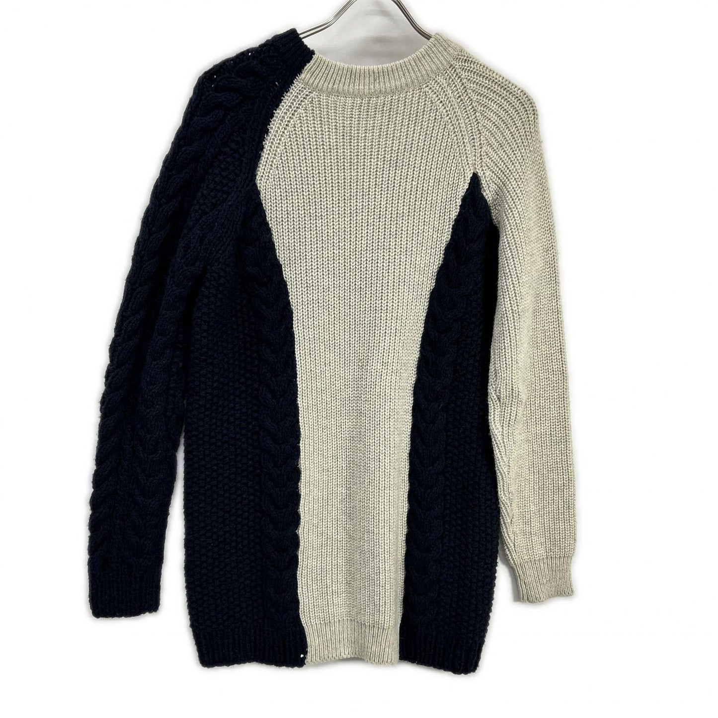 3.1 Phillip lim スリーワンフィリップリム ネイビー×アイボリー ケーブル編みニット トップス トップス