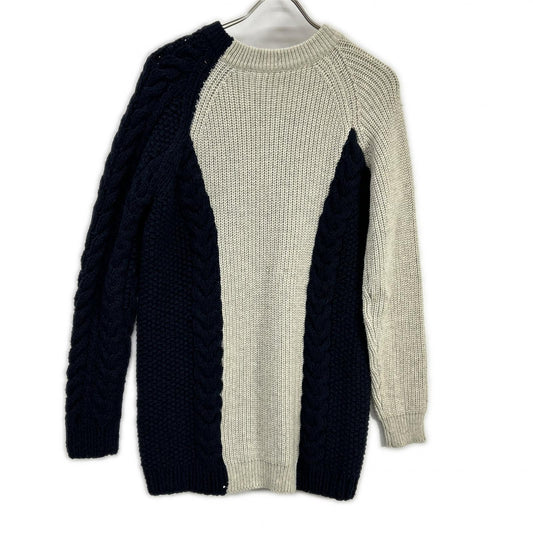 3.1 Phillip lim スリーワンフィリップリム ネイビー×アイボリー ケーブル編みニット トップス トップス