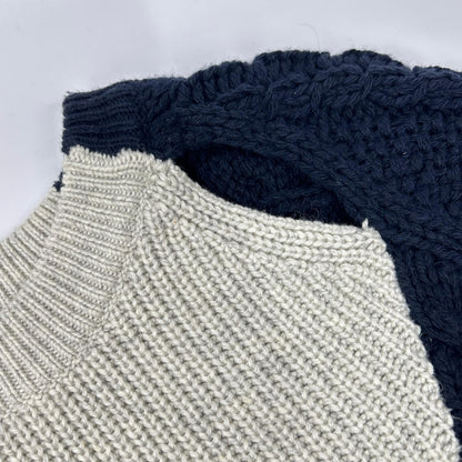 3.1 Phillip lim スリーワンフィリップリム ネイビー×アイボリー ケーブル編みニット トップス トップス