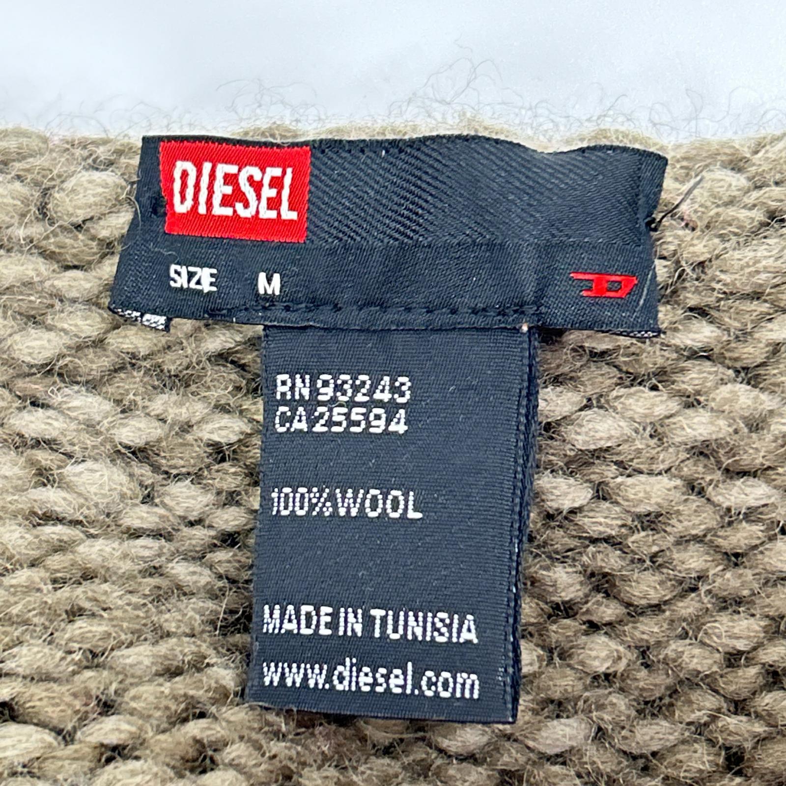 DIESEL ディーゼル カーキ×ピンク ウール Vネック ニットトップス トップス