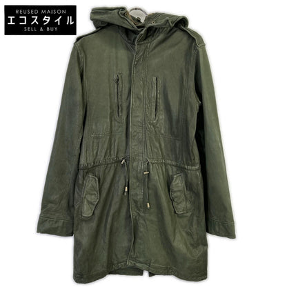 Khaki WHN563 Lamb Leather Hooded Coat Long Jacket Jacket