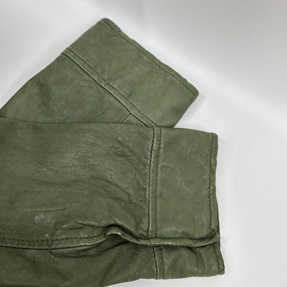 Khaki WHN563 Lamb Leather Hooded Coat Long Jacket Jacket