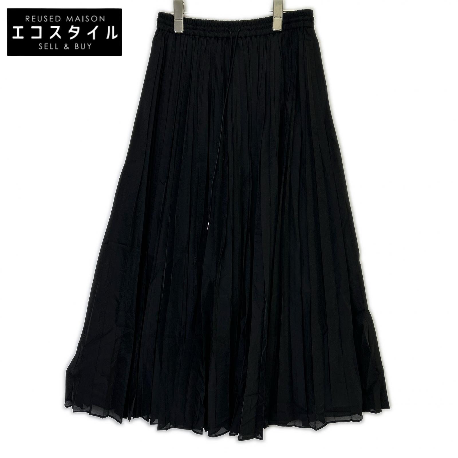 DPAREILL デパリエ B1151AFS233A ブラック ORGANDY PLEATS SKIRT スカート