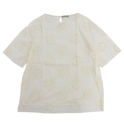 theory luxe セオリーリュクス 新品同様 MOSA SIMPKE FLR EYELET コットン 半袖トップス レディース アイボリー 38 03-0108230 トップス