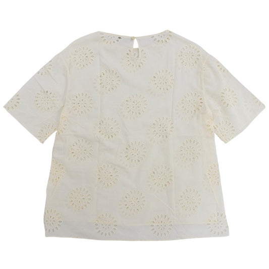 theory luxe セオリーリュクス 新品同様 MOSA SIMPKE FLR EYELET コットン 半袖トップス レディース アイボリー 38 03-0108230 トップス