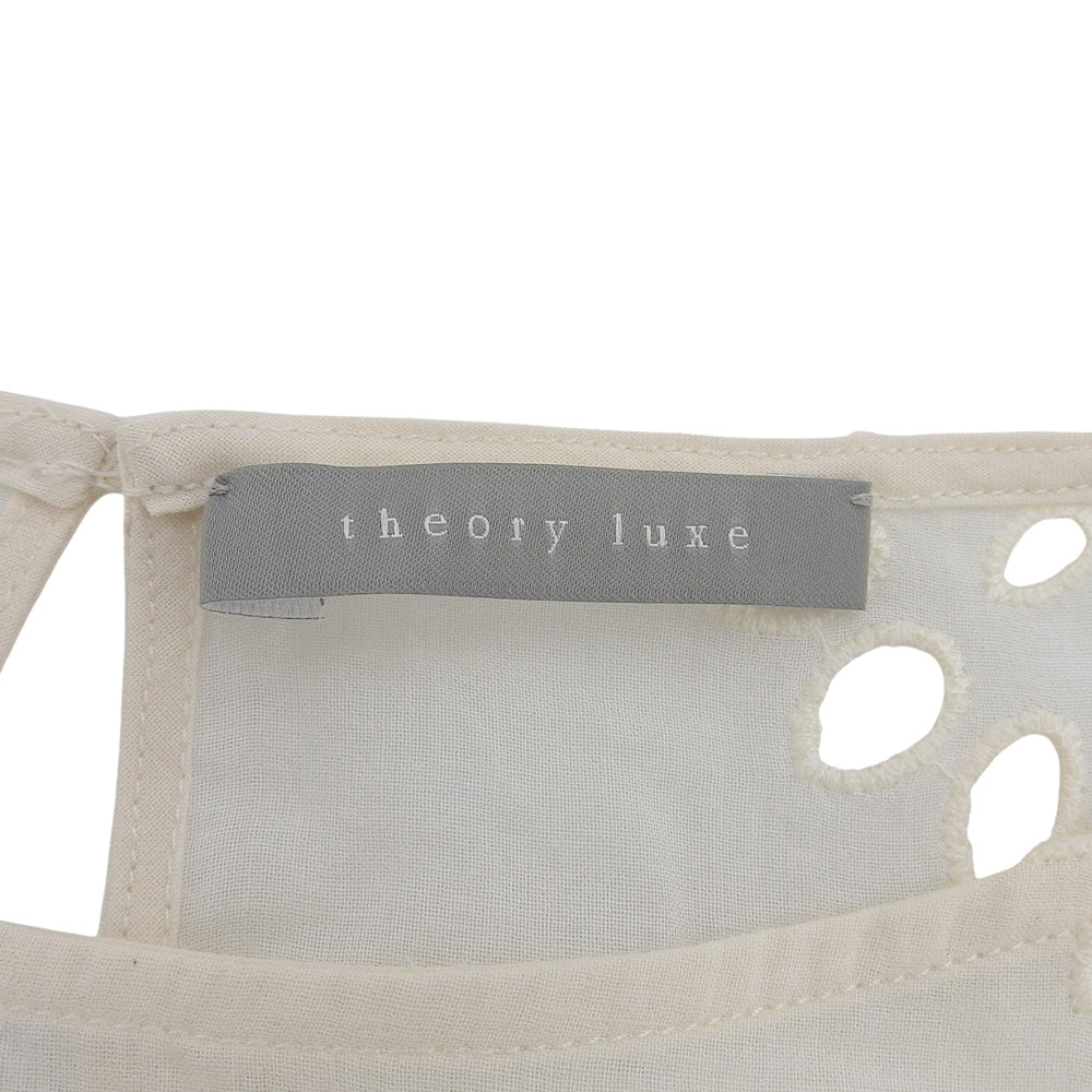 theory luxe セオリーリュクス 新品同様 MOSA SIMPKE FLR EYELET コットン 半袖トップス レディース アイボリー 38 03-0108230 トップス