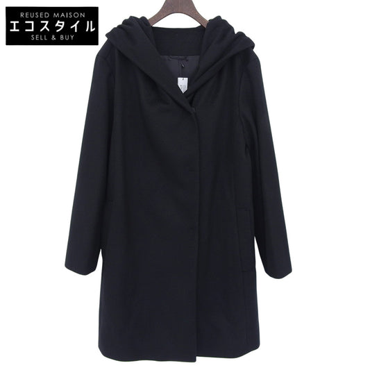 ANAYI アナイ 新品同様 ウール カシミヤ混 フーディー コート アウター レディース 38 ブラック 17427-45-95-380 コート