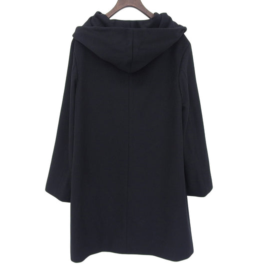 ANAYI アナイ 新品同様 ウール カシミヤ混 フーディー コート アウター レディース 38 ブラック 17427-45-95-380 コート