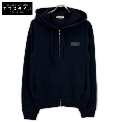 VALENTINO 华伦天奴 黑色 1V3KE01P864 00000280611 羊毛羊绒混纺针织拉链连帽衫上衣