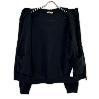 VALENTINO ヴァレンティノ ブラック 1V3KE01P864 00000280611 ウール×カシミヤ ニット ジップアップ ロゴパーカー トップス