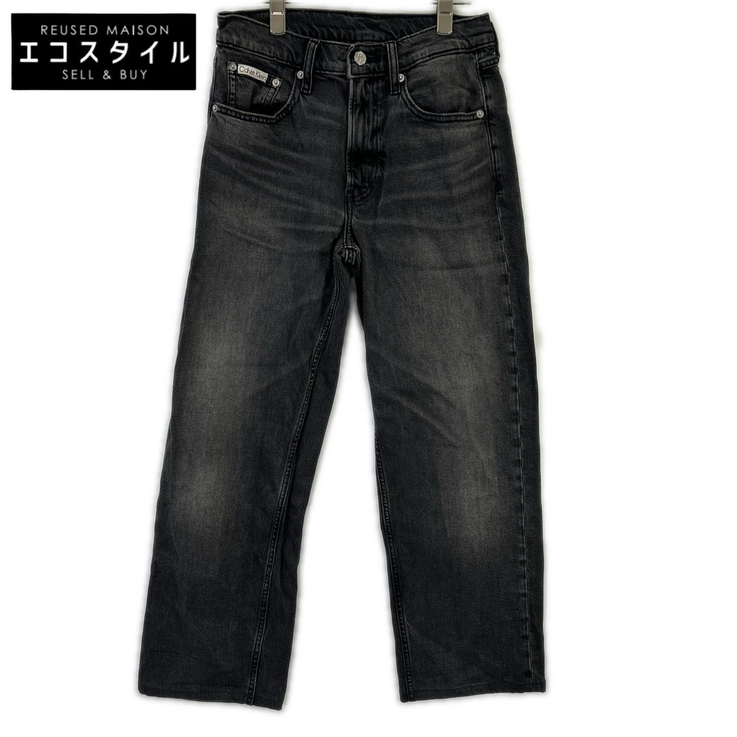 Calvin Klein 凯文克莱 黑色 4RB702G 90年代 直筒黑色雾面牛仔裤 下装