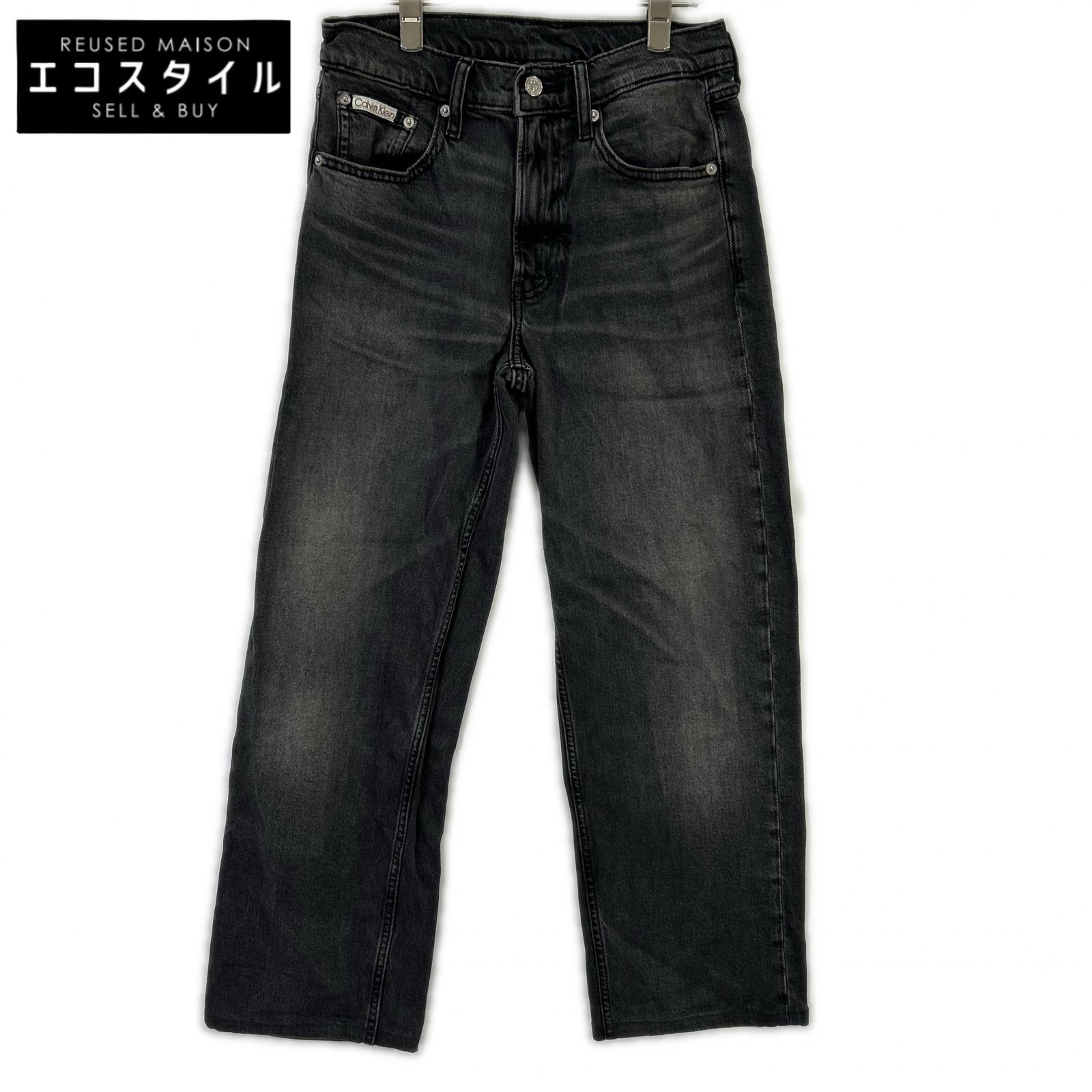Calvin Klein 凯文克莱 黑色 4RB702G 90年代 直筒黑色雾面牛仔裤 下装