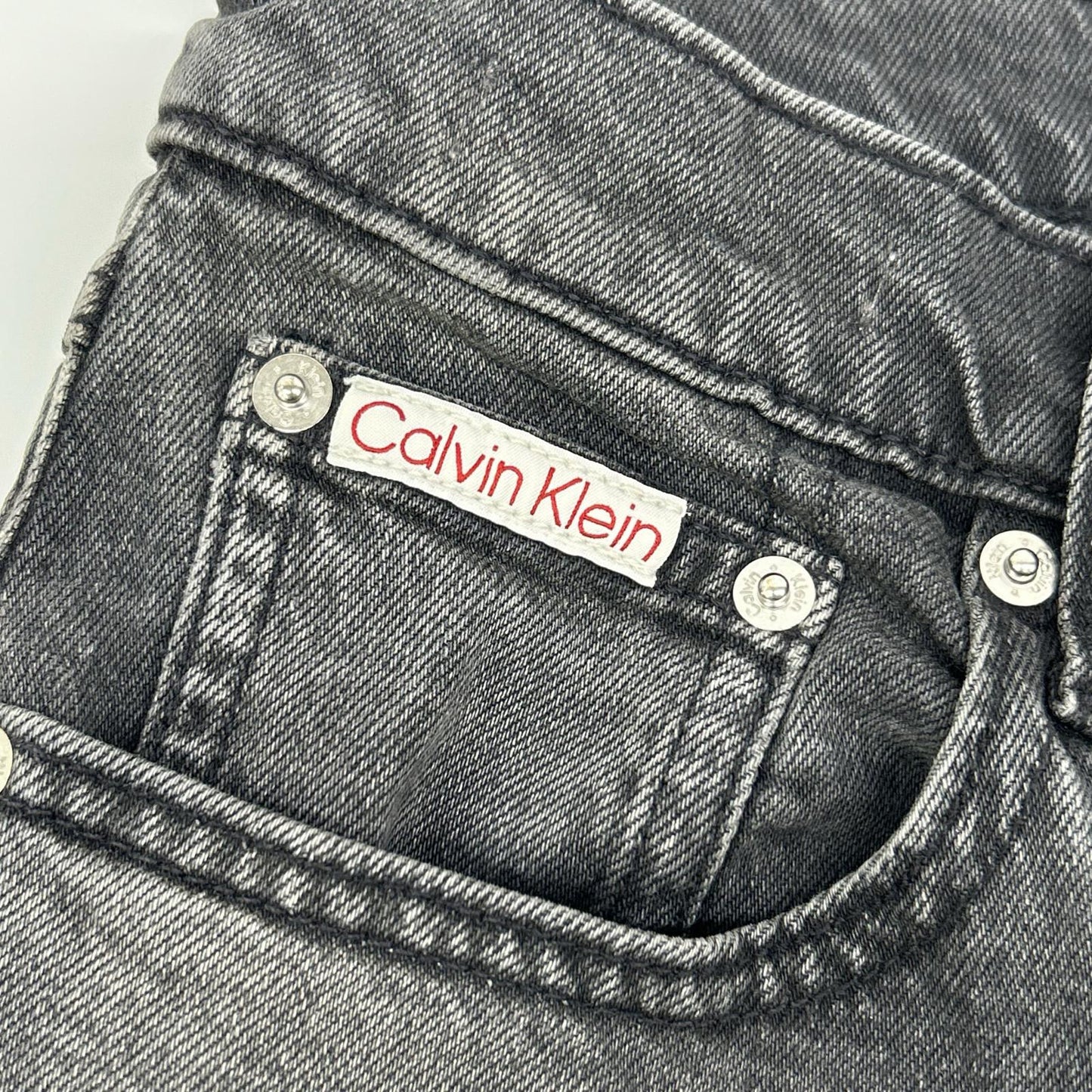 Calvin Klein 凯文克莱 黑色 4RB702G 90年代 直筒黑色雾面牛仔裤 下装