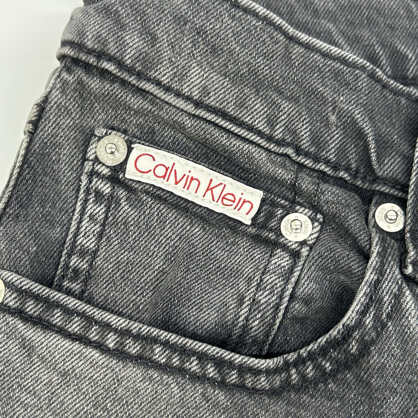 Calvin Klein 凯文克莱 黑色 4RB702G 90年代 直筒黑色雾面牛仔裤 下装