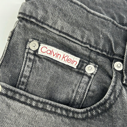 Calvin Klein 凯文克莱 黑色 4RB702G 90年代 直筒黑色雾面牛仔裤 下装