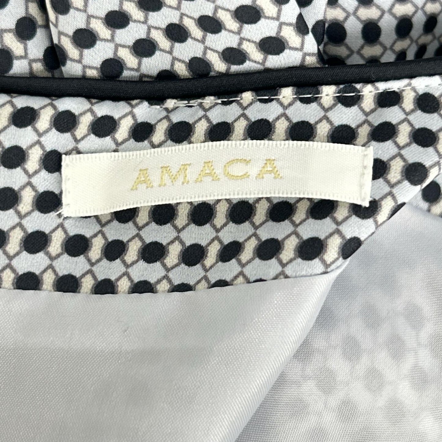 AMACA アマカ ブルー V5J03-602-06 アバカスドットプリントワンピース ワンピース