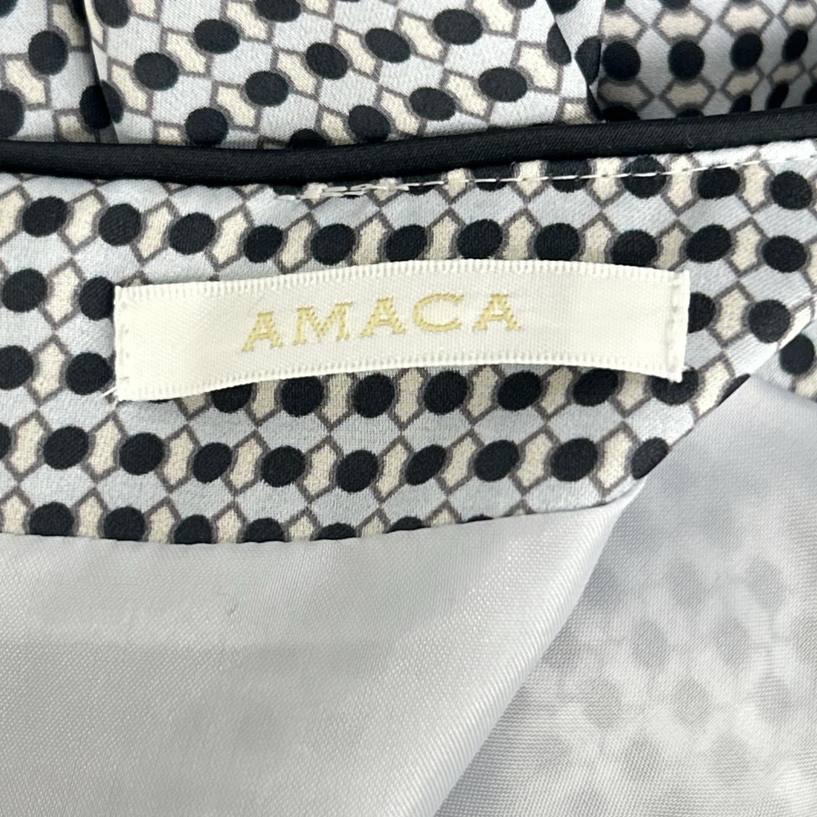 AMACA アマカ ブルー V5J03-602-06 アバカスドットプリントワンピース ワンピース