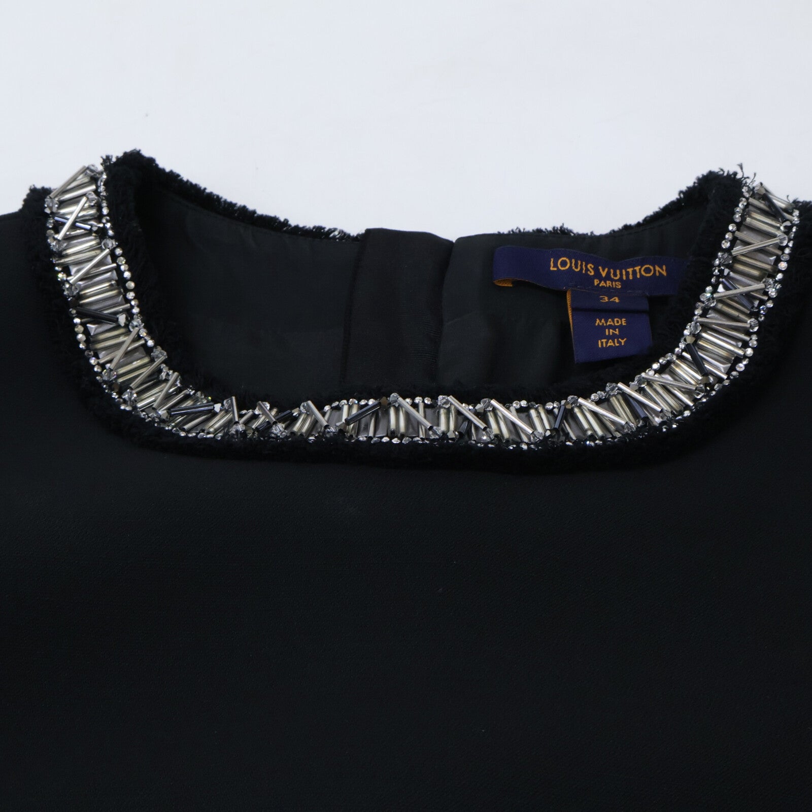 LOUIS VUITTON ルイヴィトン 【美品/国内正規】RW221B NQA FMDB33 ウールｘシルク ノースリーブ ワンピース