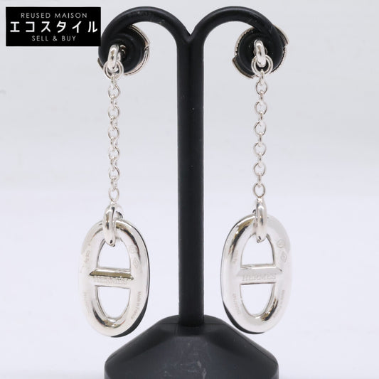 HERMES エルメス 仕上げ済み 925 シェーヌダンクル ファランドールMM チェーン ピアス