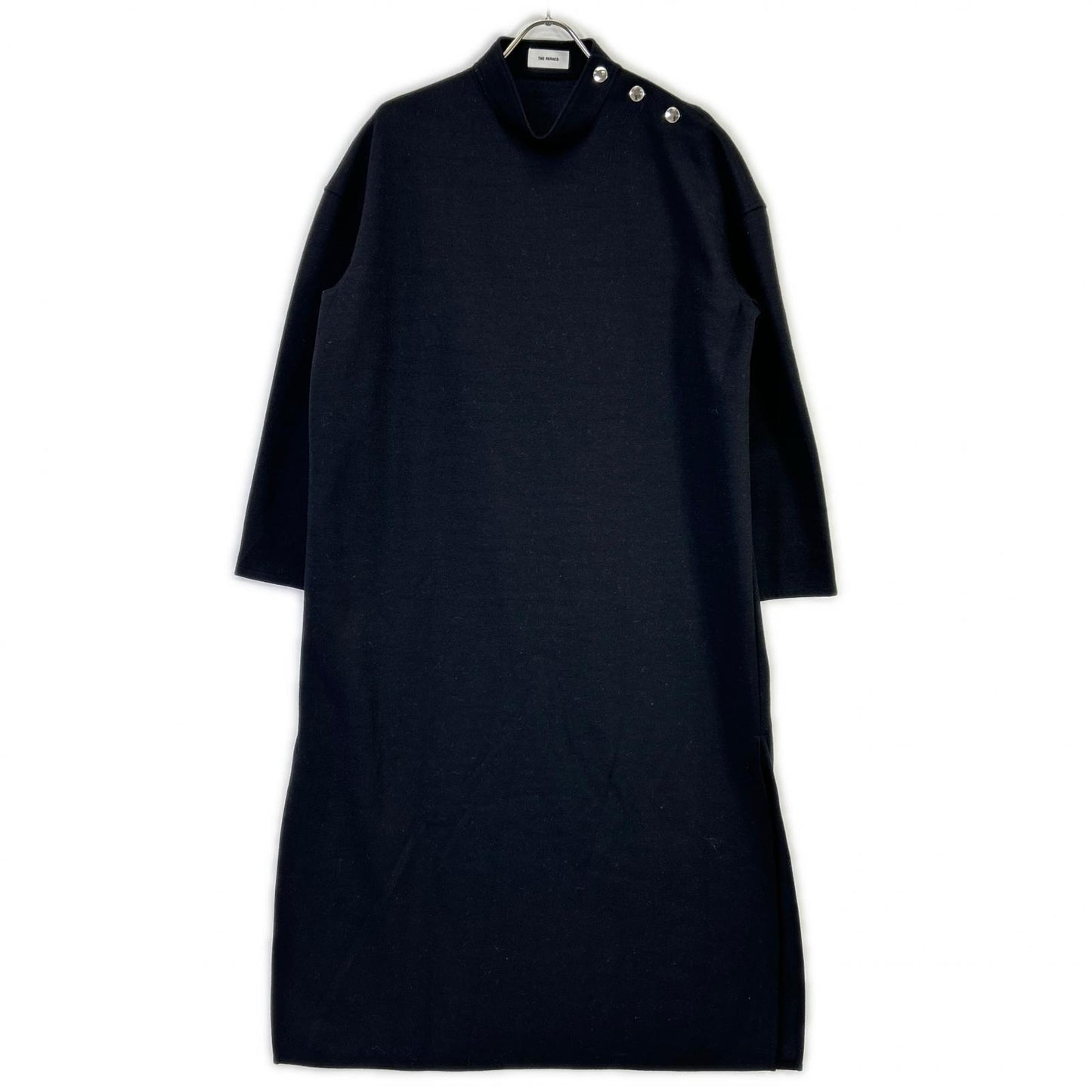 THE RERACS ザ・リラクス ブラック 23FW RECS-413L-F SIDE OPEN STANDCOLLAR DRESS ワンピース