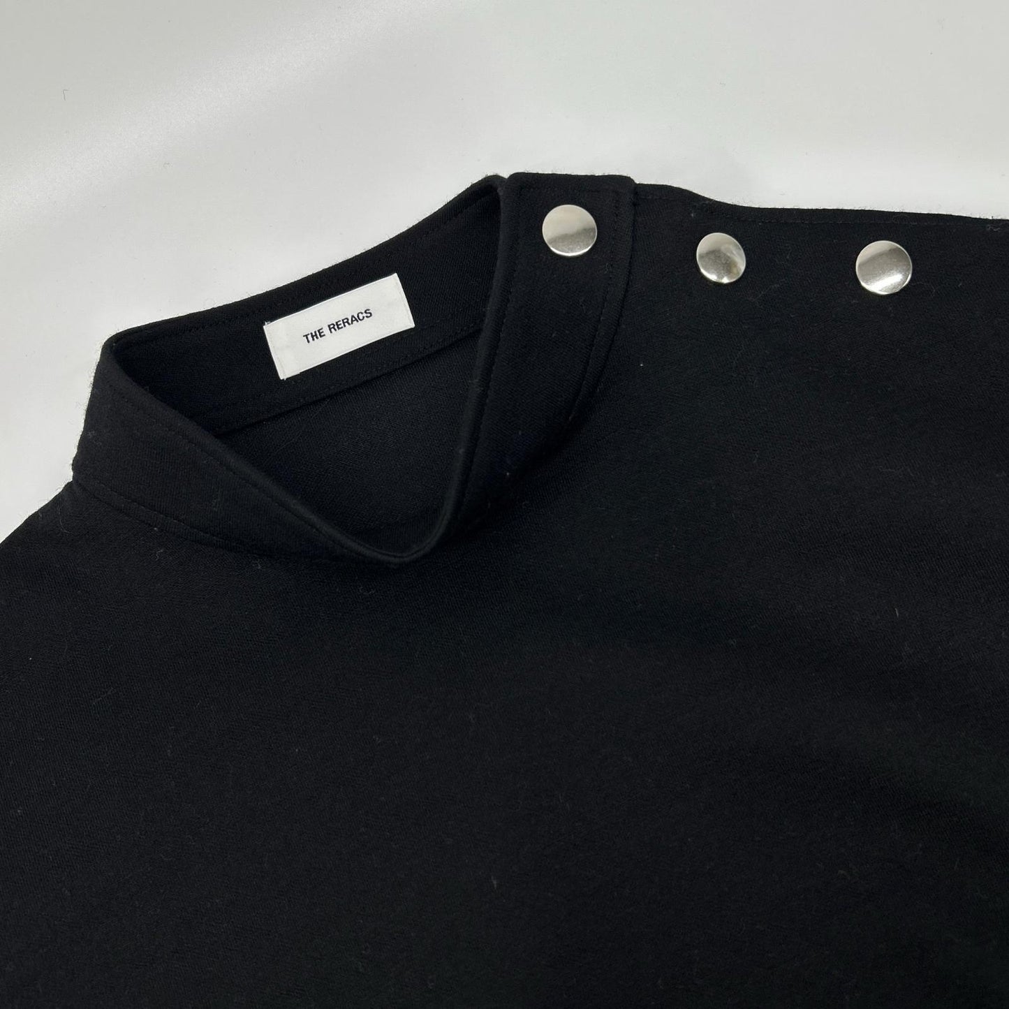 THE RERACS ザ・リラクス ブラック 23FW RECS-413L-F SIDE OPEN STANDCOLLAR DRESS ワンピース