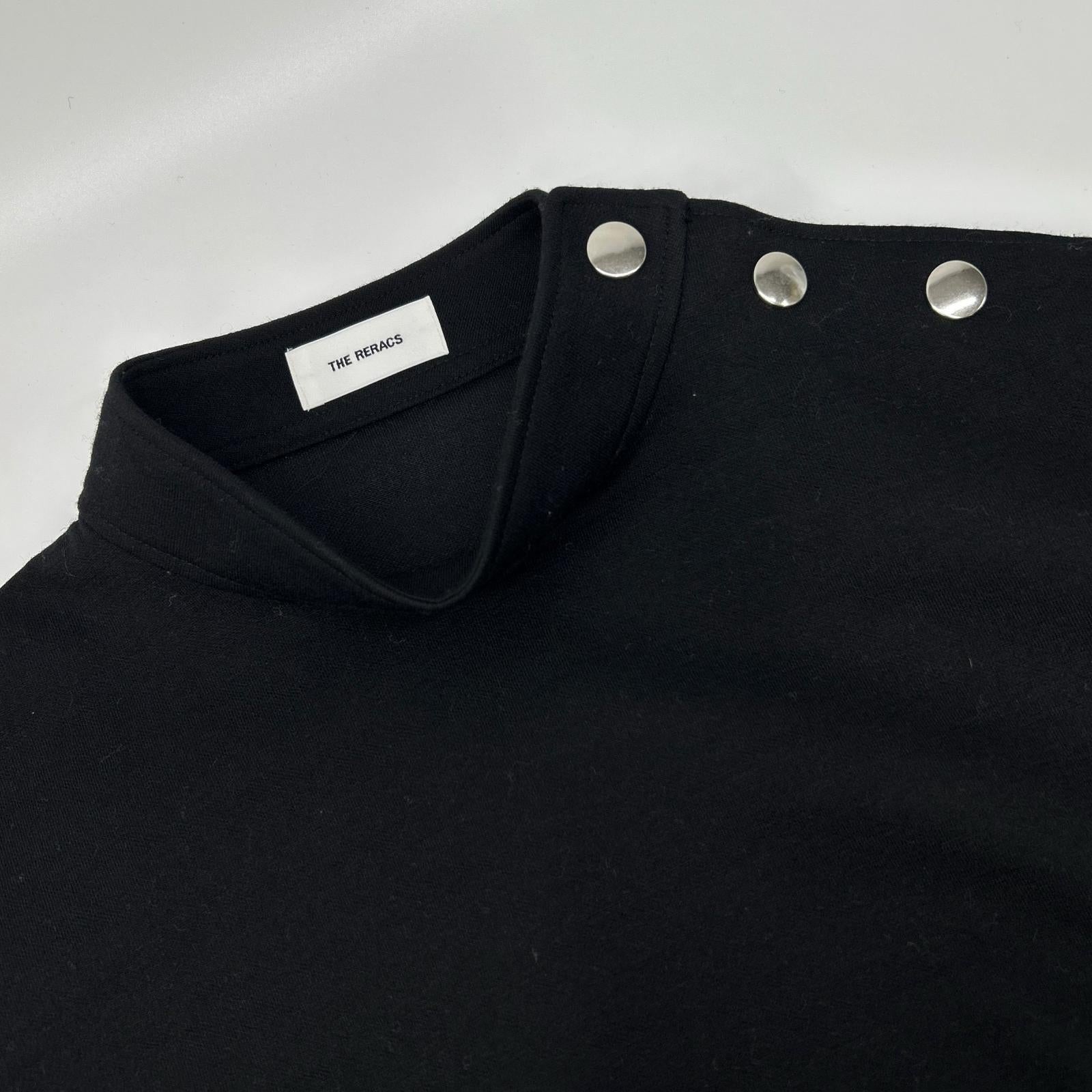 THE RERACS ザ・リラクス ブラック 23FW RECS-413L-F SIDE OPEN STANDCOLLAR DRESS ワンピース
