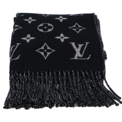 LOUIS VUITTON [Like new] M73055 Écharpe Polka Gram wool/cashmere scarf