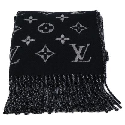LOUIS VUITTON [Like new] M73055 Écharpe Polka Gram wool/cashmere scarf