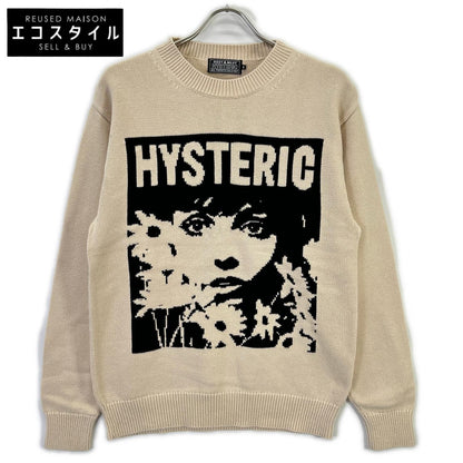 HYSTERIC GLAMOUR ヒステリックグラマー 02231NS01 ベージュ FLOWER TRAVELING編込セーター トップス