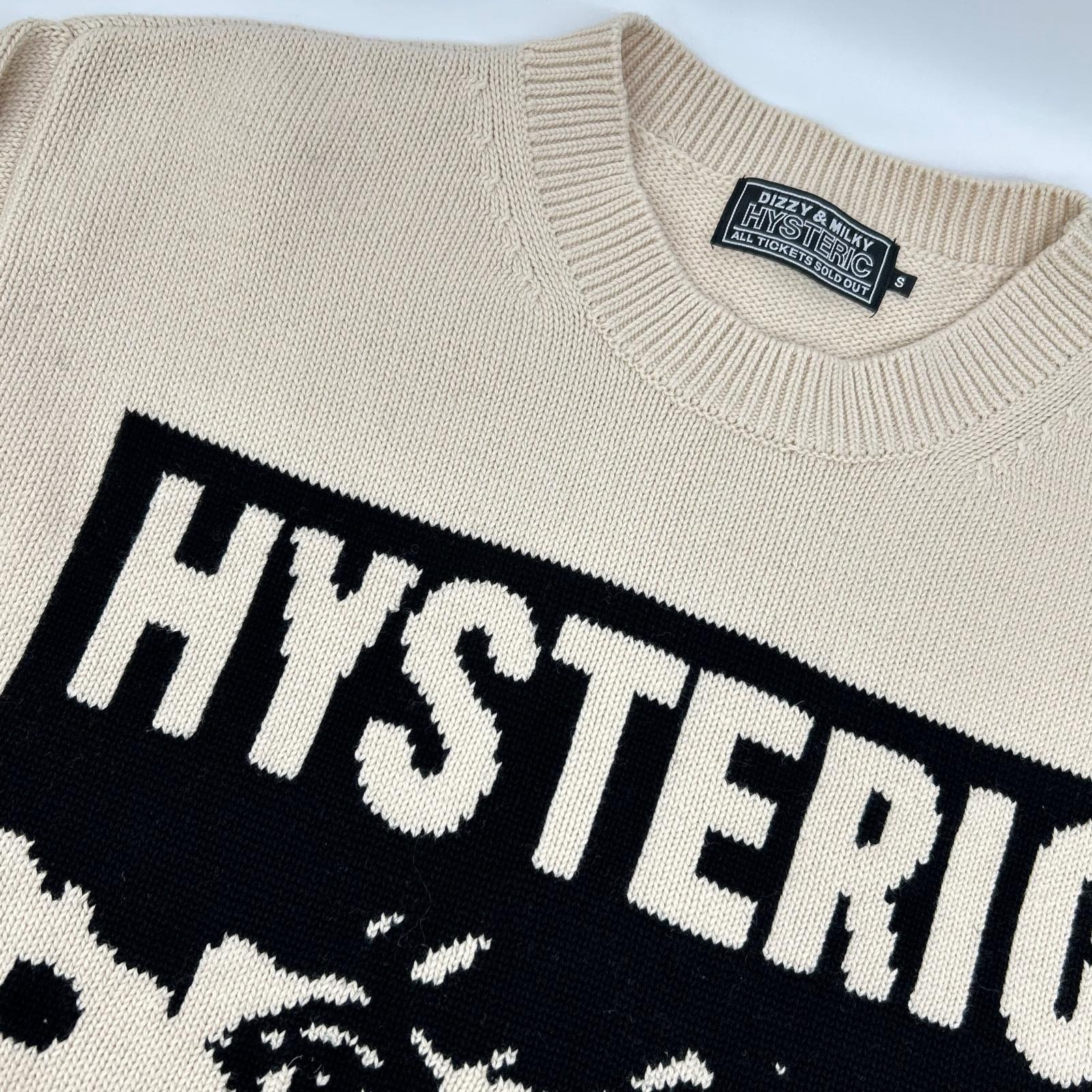 HYSTERIC GLAMOUR ヒステリックグラマー 02231NS01 ベージュ FLOWER TRAVELING編込セーター トップス